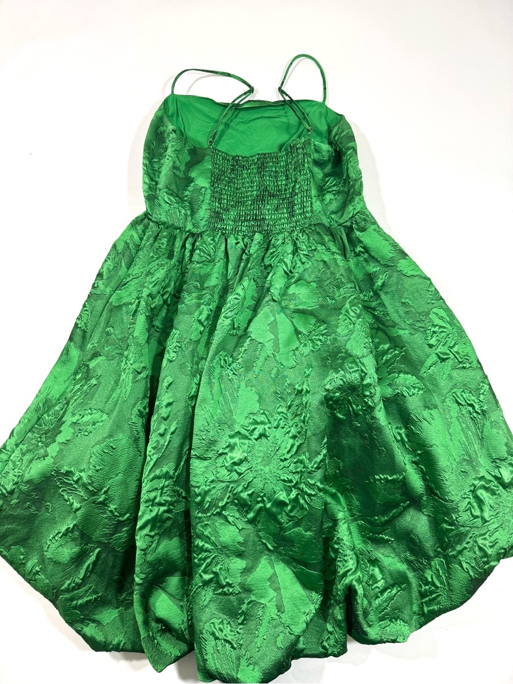 Anthropologie Jacquard Bubble Dress Green - Picture 3 of 7